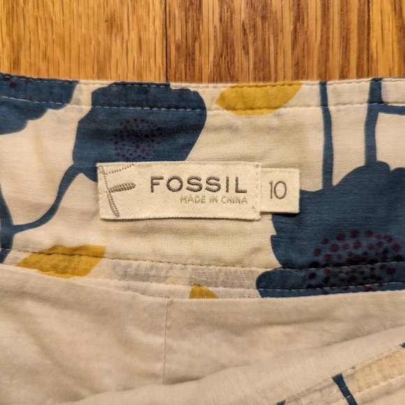 Fossil Patterned Skirt Blue and Yellow - Picture 6 of 7
